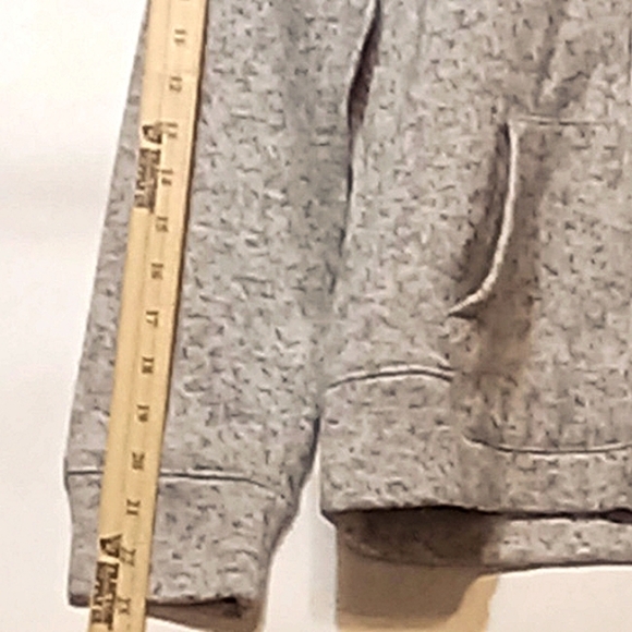 Hurley Zip Hoodie Sweater Grey w/ Black Flecks Kid L 2 Pocket Fleeced Lined Hood - Picture 10 of 12